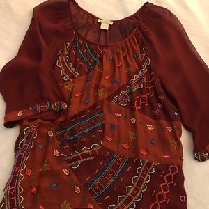 Lucky Brand beaded blouse